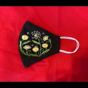 Embroidered Dandelion face mask